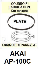 AKAI AP100C AP-100C <br>Courroie plate d'entrainement tourne-disques (<b>flat belt</b>)<small> 2017-02</small>