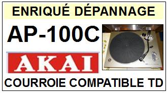 AKAI AP100C AP-100C <br>Courroie plate d'entrainement tourne-disques (<b>flat belt</b>)<small> 2017-02</small>