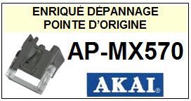 AKAI APMX570 AP-MX570 <br>Pointe de lecture d Origine (<b>sphrical stylus</b>)<SMALL> 2016-01</SMALL>
