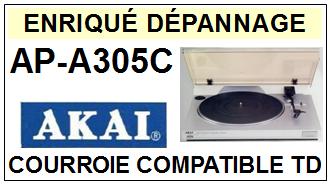 AKAI APA305C AP-305C <br>Courroie plate d'entrainement tourne-disques (<b>flat belt</b>)<small> 2016-11</small>