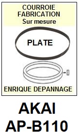 AKAI APB110 AP-B110 <br>Courroie plate d'entrainement tourne-disques (<b>flat belt</b>)<small> 2017 JUILLET</small>