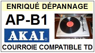 AKAI APB1 AP-B1 <br>Courroie plate d'entrainement tourne-disques (<b>flat belt</b>)<small> fevrier-2017</small>