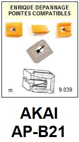 AKAI-APB21  AP-B21-POINTES-DE-LECTURE-DIAMANTS-SAPHIRS-COMPATIBLES