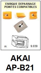 AKAI APB21 AP-B21 <br>Pointe sphrique pour tourne-disques (stylus)<small> 2015-10</small>