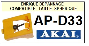 AKAI  APD33 AP-D33 <br>Pointe sphrique pour tourne-disques (<b>sphrical stylus</b>)<small> 2016-02</small>