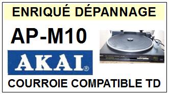 AKAI APM10 AP-M10 <br>Courroie plate d'entrainement tourne-disques (<b>flat belt</b>)<small> 2017 JUIN</small>