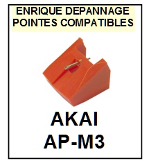 AKAI APM3 AP-M3 <br>Pointe sphrique pour tourne-disques (<B>sphrical stylus</b>)<SMALL> mars-2017</SMALL>