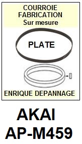 AKAI APM459 AP-M459 <br>Courroie plate d'entrainement tourne-disques (<b>flat belt</b>)<small> 2017 JUILLET</small>