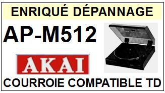 AKAI<br> APM512 AP-M512 courroie (flat belt) pour tourne-disques <BR><small>sce 2015-01</small>