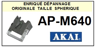 AKAI APM630 AP-M630 <BR>Pointe sphrique d'origine pour tourne-disques (<B>sphrical stylus</B>)<SMALL> mars-2017</SMALL>