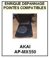 AKAI APMX550 AP-MX550 <BR>Pointe sphrique d\'origine pour tourne-disques (<B>sphrical stylus</B>)<SMALL> 2017-01</SMALL>