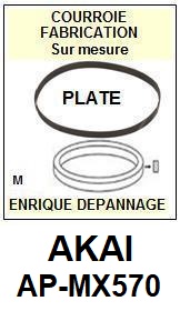 AKAI <br>Platine APMX570 AP-MX570 Courroie Tourne-disques (belt) <BR><small>c-pos 2014-11</small>