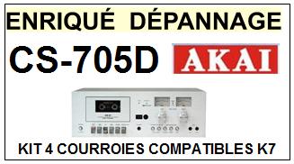 AKAI <br> CS705D CS-705D kit 4 Courroies (set belts) Platine K7 <br><small>a 2015-03</small>