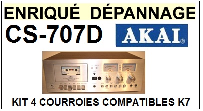 AKAI CS707D CS-707D <BR>kit 4 courroies pour platine k7 (<b>set belts</b>)<small> 2016-04</small>