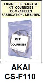 AKAI CSF110 CS-F110 <BR>kit 2 courroies pour platine k7 (<b>set belts</b>)<small> 2017-02</small>