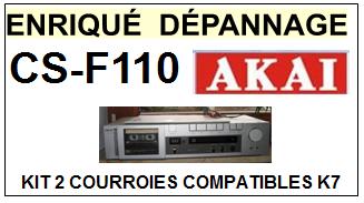 AKAI CSF110 CS-F110 <BR>kit 2 courroies pour platine k7 (<b>set belts</b>)<small> 2017-02</small>