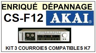 AKAI<br> CSF12 CS-F12 kit 3 Courroies (set belts) Platine K7 <br><small>a 2015-06</small>