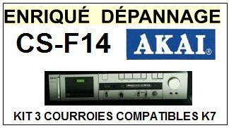 AKAI CSF14 CS-F14 kit 3 Courroies Platine K7  <small>13-07</small>