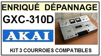 AKAI GXC310D GXC-310D <BR>kit 3 courroies pour platine k7 (<b>set belts</b>)<small> 2017 SEPTEMBRE</small>