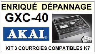 AKAI  GXC40  GXC-40  kit 3 Courroies Compatibles Platine K7