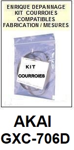 AKAI GXC706D GXC-706D <BR>kit 3 courroies pour platine k7 (<b>set belts</b>)<small> 2017 SEPTEMBRE</small>