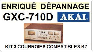 AKAI<br> GXC710D GXC-710D kit 3 courroies (set belts) pour platine K7 <br><small>a 2015-03</small>