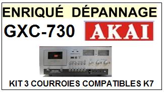 AKAI GXC730 GXC-730 kit 3 Courroies Platine K7  <small>13-07</small>