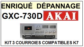 AKAI GXC730D GXC-730D kit 3 Courroies Platine K7  <small>13-07</small>