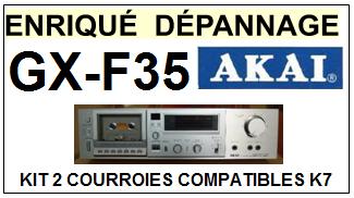 AKAI<br> GXF35 GX-F35 kit 2 courroies (set belts) pour platine K7 <br><small>a 2015-04</small>