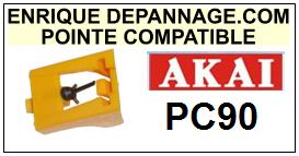 AKAI PC90 PC-90 <br>Pointe Diamant <b>sphrique</b> (sphrical stylus)<small> mars-2017</small>