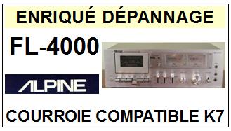 ALPINE FL4000 FL-4000 <br>courroie plate pour platine K7 (tape deck<B> flat belt</B>)<SMALL> 2016-04</small>