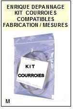 AMSTRAD VCR9001  <br>kit 5 courroies pour magntoscope (<b>vido recorder set belts</B>)<small> 2016-07</small>