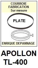 APOLLON TL400 TL-400 <br>Courroie plate d'entrainement tourne-disques (<b>flat belt</b>)<small> 2018 MARS</small>