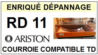 ARISTON<br> RD11 Courroie pour tourne-disques (belt) <BR><small>a 2014-11</small>