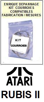 ATARI <br>RUBIS II (2) kit 2 Courroies (set belts) pour jukebox <BR><small>a 2015-07</small>