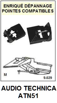 AUDIO TECHNICA-ATN51-POINTES-DE-LECTURE-DIAMANTS-SAPHIRS-COMPATIBLES