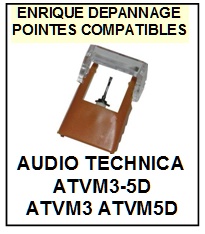 AUDIO TECHNICA ATVM3-5D ATVM3 ATVM5D <br>Pointe Diamant <b>sphrique</b> (sphrical stylus)<small> 2017 AVRIL</small>