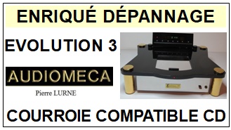 AUDIOMECA EVOLUTION 3 pierre LURNE <br>Courroie pour lecteur CD (<b>Cd player square belt</b>)<small> 2017 SEPTEMBRE</small>