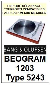BANG OLUFSEN-BEOGRAM 1203 TYPE 5243-COURROIES-ET-KITS-COURROIES-COMPATIBLES