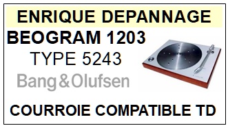 BANG OLUFSEN-BEOGRAM 1203 TYPE 5243-COURROIES-ET-KITS-COURROIES-COMPATIBLES