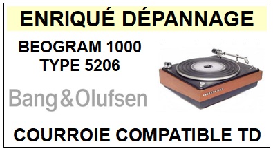 BANG OLUFSEN BEOGRAM 1000 TYPE 5206  Courroie Compatible Tourne-disques