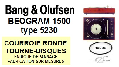 BANG OLUFSEN  BEOGRAM 1500  TYPE 5230  Courroie Compatible Tourne-disques