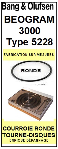 BANG OLUFSEN-BEOGRAM 3000 TYPE 5228-COURROIES-ET-KITS-COURROIES-COMPATIBLES