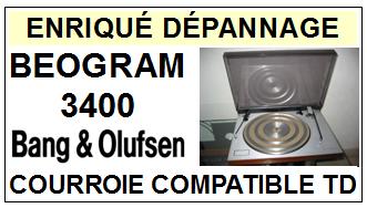 BANG OLUFSEN BEOGRAM 3400  <br>Courroie ronde d'entrainement tourne-disques (<b>round belt</b>)<small> 2017 AOUT</small>