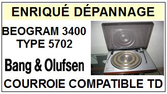 BANG OLUFSEN BEOGRAM 3400 TYPE 5302  Courroie Tourne-disques <small>13-11</small>