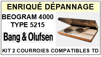 BANG OLUFSEN-BEOGRAM 4000 TYPE 5215-COURROIES-COMPATIBLES