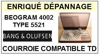 BANG OLUFSEN BEOGRAM 4002 TYPE 5521<br> Courroie d\'entrainement pour tourne-disques (flat belt)<small> 2015-11</small>