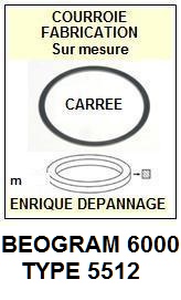 BANG OLUFSEN BEOGRAM 6000 TYPE 5512  <BR>courroie  pour bras tangentiel (<b>square belt</b>)<SMALL> 2017-01</small>