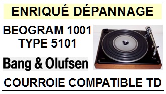 BANG OLUFSEN BEOGRAM 1001 TYPE 5101 TT-860B <br>Courroie ronde d'entrainement tourne-disques (<b>round belt</b>)<small> mars-2017</small>