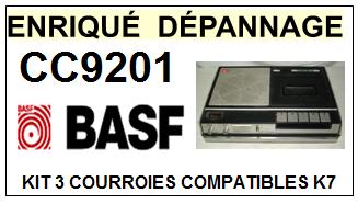 BASF  CC9201    kit 3 Courroies Compatibles Platine K7